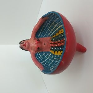 Hand-painted Folk Art Mermaid coconut shell bowl